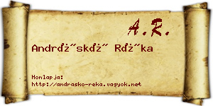 Andráskó Réka névjegykártya