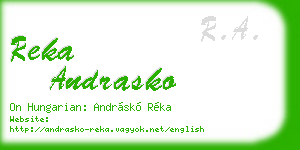 reka andrasko business card